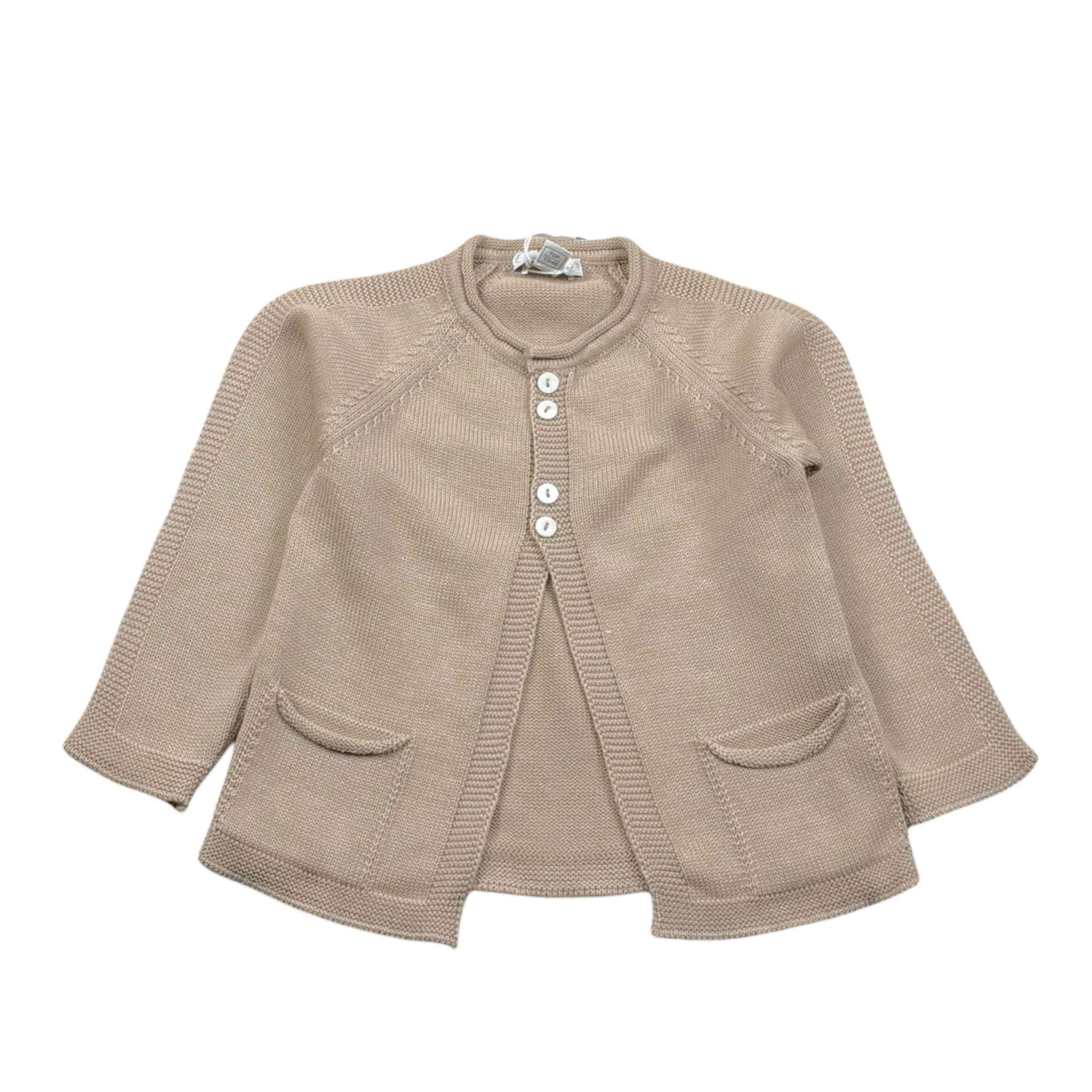 Le Coconne Cardigan Tinta Unita per Neonato 5855 BEIGE LE COCONNE 