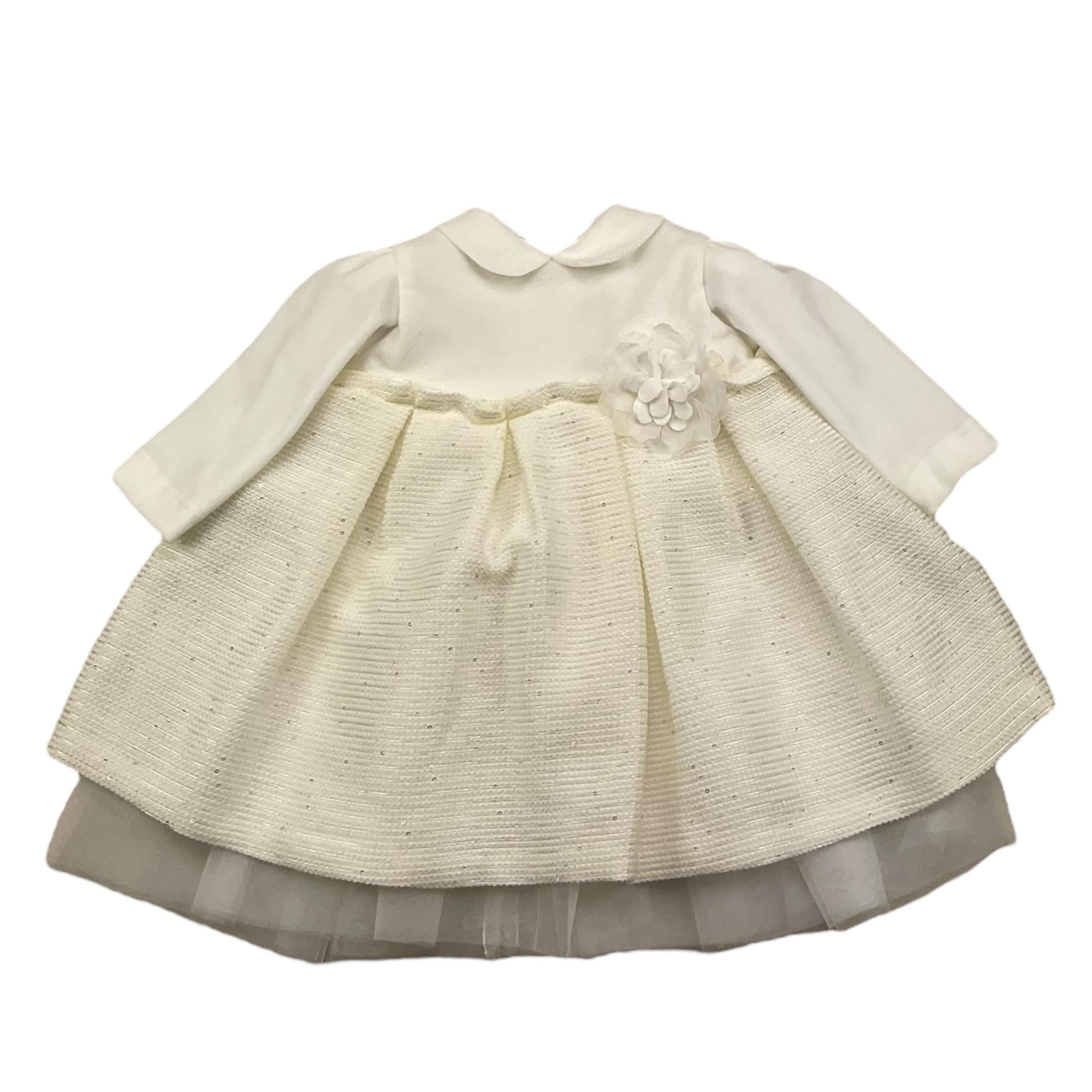 LALALU' abito manica lunga tinta unita con paillettes Panna per Bambina VTL008NJ PANNA LALALU' 