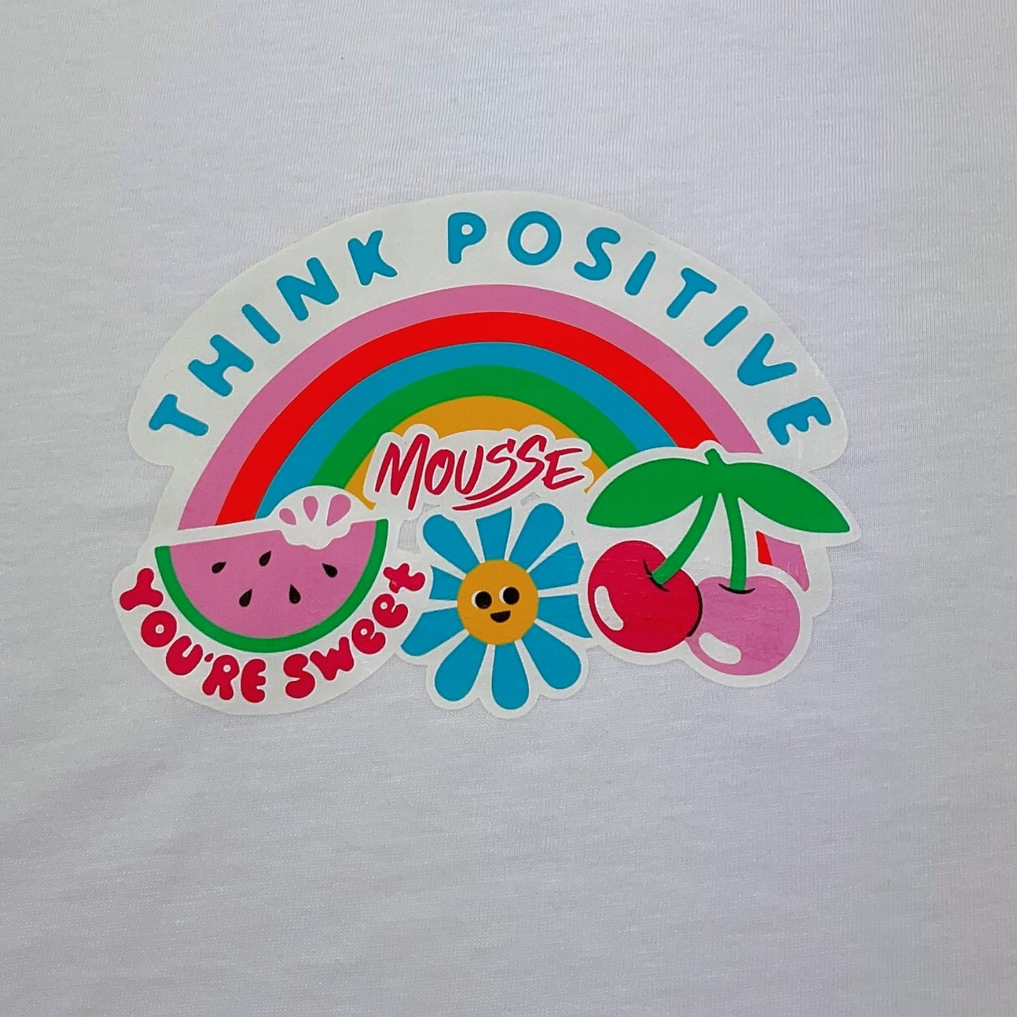 Mousse T-Shirt Girocollo Tinta Unita con Stampa per Neonata SKTSC377WN BIANCO MOUSSE 