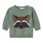 NAME.IT maglia girocollo tinta unita con ricamo animale Verde per Neonato 13233122 VERDE NAME.IT 