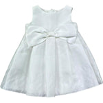 Le Bebe Abito Giromanica Tinta Unita con Fiocco per Neonata LBG0870 BIANCO LE BEBE 