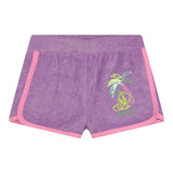 Billieblush Solid Color Shorts with Print and Contrast Trim Purple for Girls