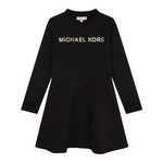 MICHAEL KORS abito girocollo tinta unita con sampa Nero per Neonata R30166N NERO MICHAEL KORS 