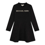 MICHAEL KORS abito girocollo tinta unita con sampa Nero per Neonata R30166N NERO MICHAEL KORS 
