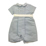 La Stupenderia Pagliaccetto Tinta Unita con Fantasia A Righe per Neonato CBPG53 AZZURRO LA STUPENDERIA 