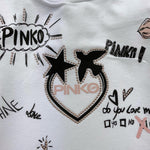 PINKO maglia mezzo collo tinta unita con stampa Bianco per Bambina F4PIBGTN188 BIANCO PINKO 