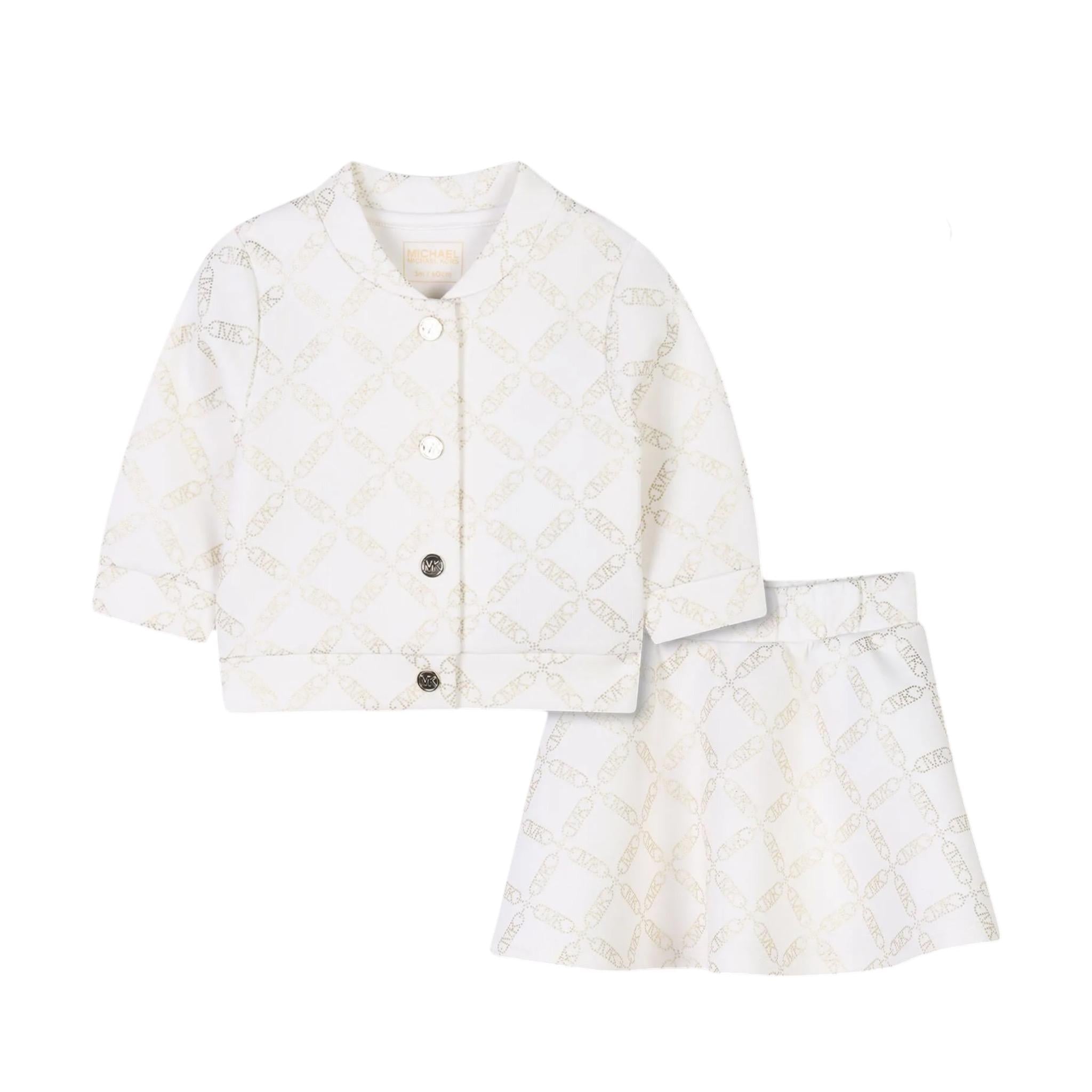 Michael Kors Completo 2 Pezzi Felpa-Gonna tinta unita Panna per Bambina R30306J PANNA MICHAEL KORS 