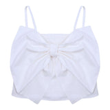 Vicolo Top Bretelline Tinta Unita con Fiocco per Bambina 3146TOP00317 BIANCO VICOLO 