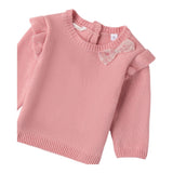 MINI BANDA maglia girocollo tinta unita con fiocco Rosa per Neonata 3A744 ROSA MINI BANDA 