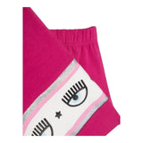 Chiara Ferragni Solid Color Pants Tracksuit Style With Fuchsia Print For Girls