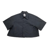 Maison Margiela Shirt Model Crop Half Sleeve Solid Color Black For Girls
