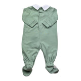 Isabel & Martinez Tutina Manical Unga Tinta Unita con Colletto per Neonato IM25N471 VERDE ISABEL & MARTINEZ 