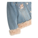 MONNALISA giubbino tinta unita in denim cn profili pelliccia Azzurro per Neonata 39D106 AZZURRO MONNALISA 