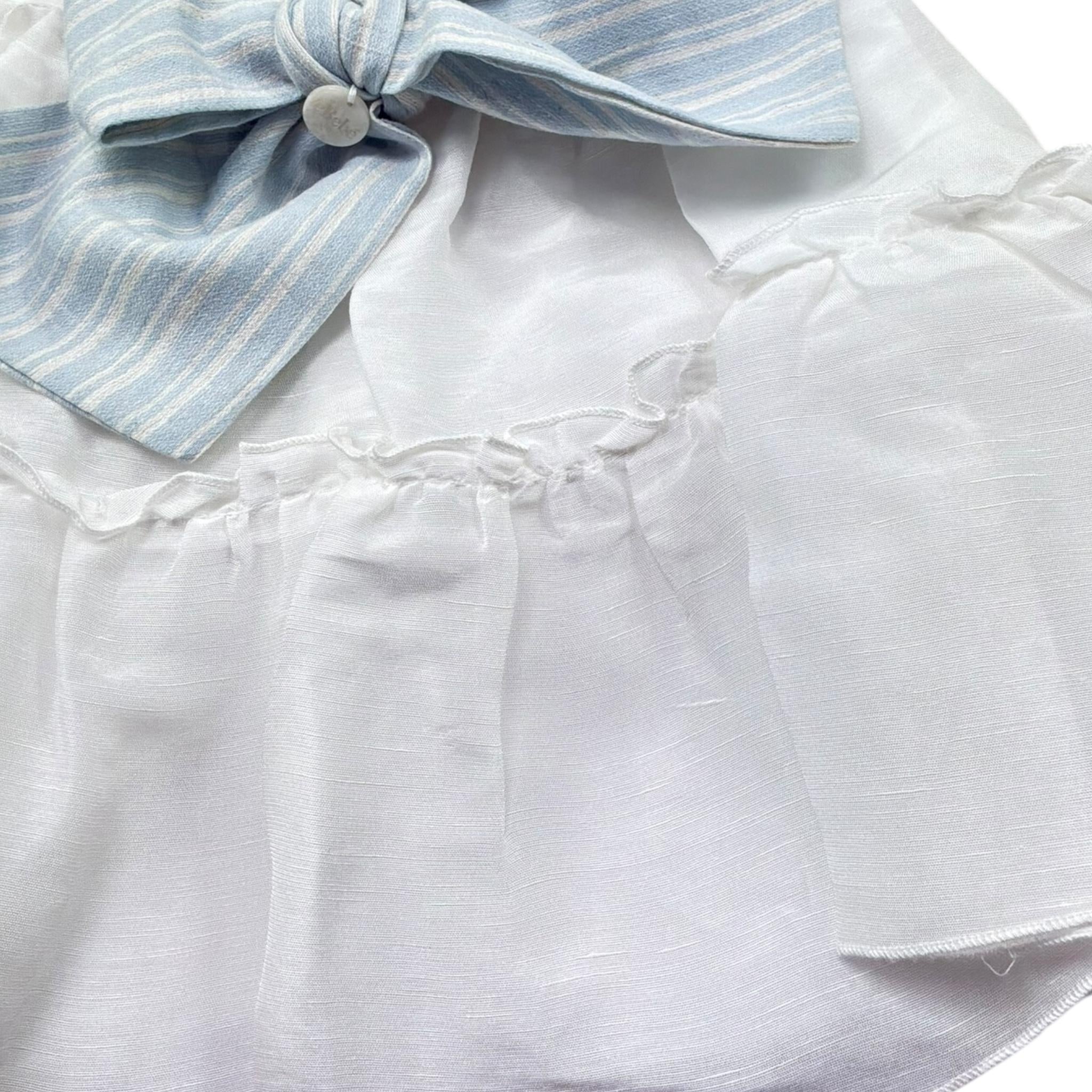 Le Bebe' Abito Tinta Unita con Fiocco per Neonata LBG6321 BIANCO LE BEBE' 