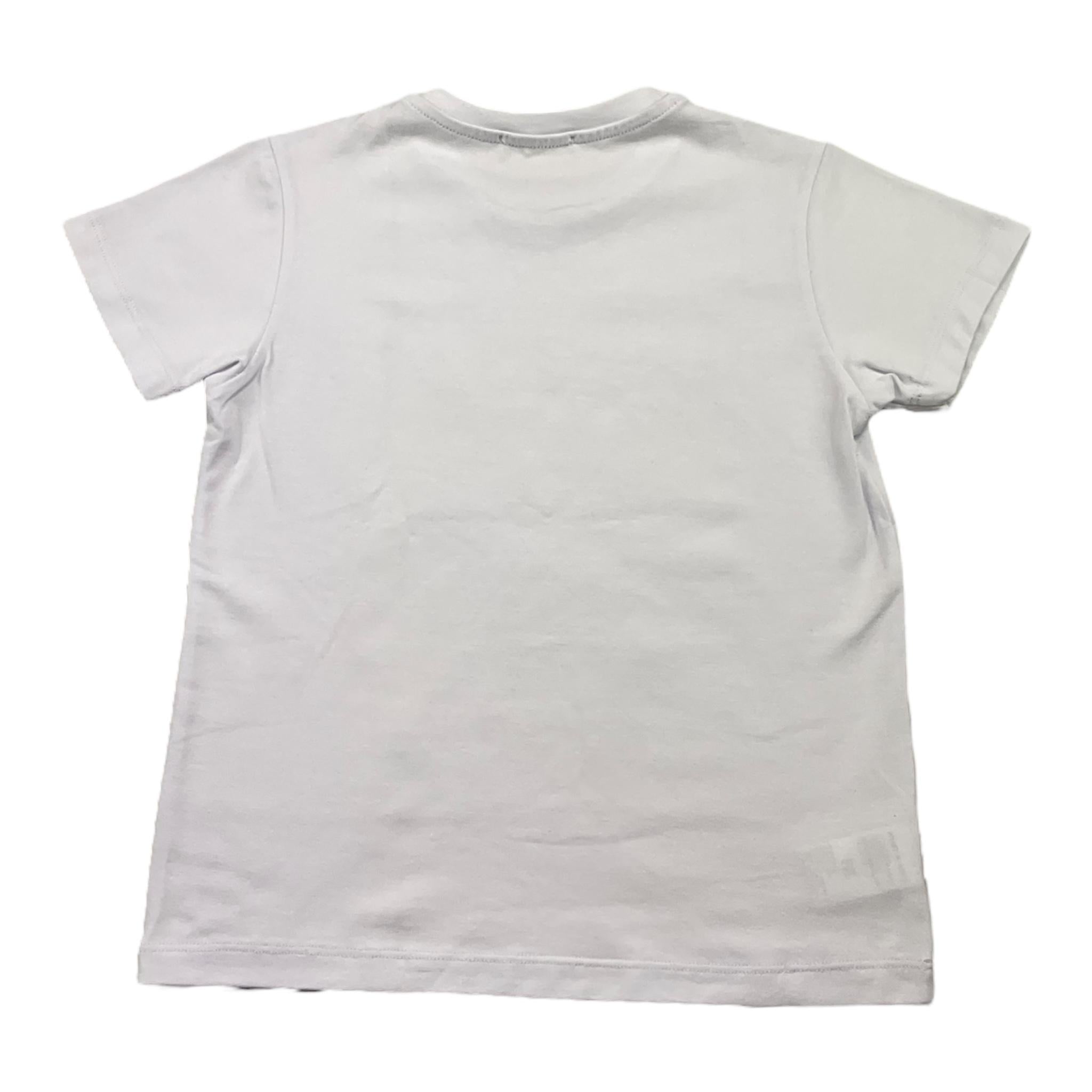 Daniele Alessandrini T-Shirt Girocollo Tinta Unita con Stampa In Contrasto per Bambino 1236M00226 BIANCO DANIELE ALESSANDRINI 