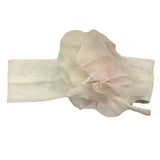 Light Colors Solid Color Headband With White Flower Applique For Newborn