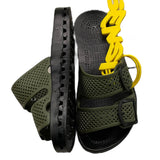 Sensi Two-Tone Green Perforated Rubber Slipper For Children