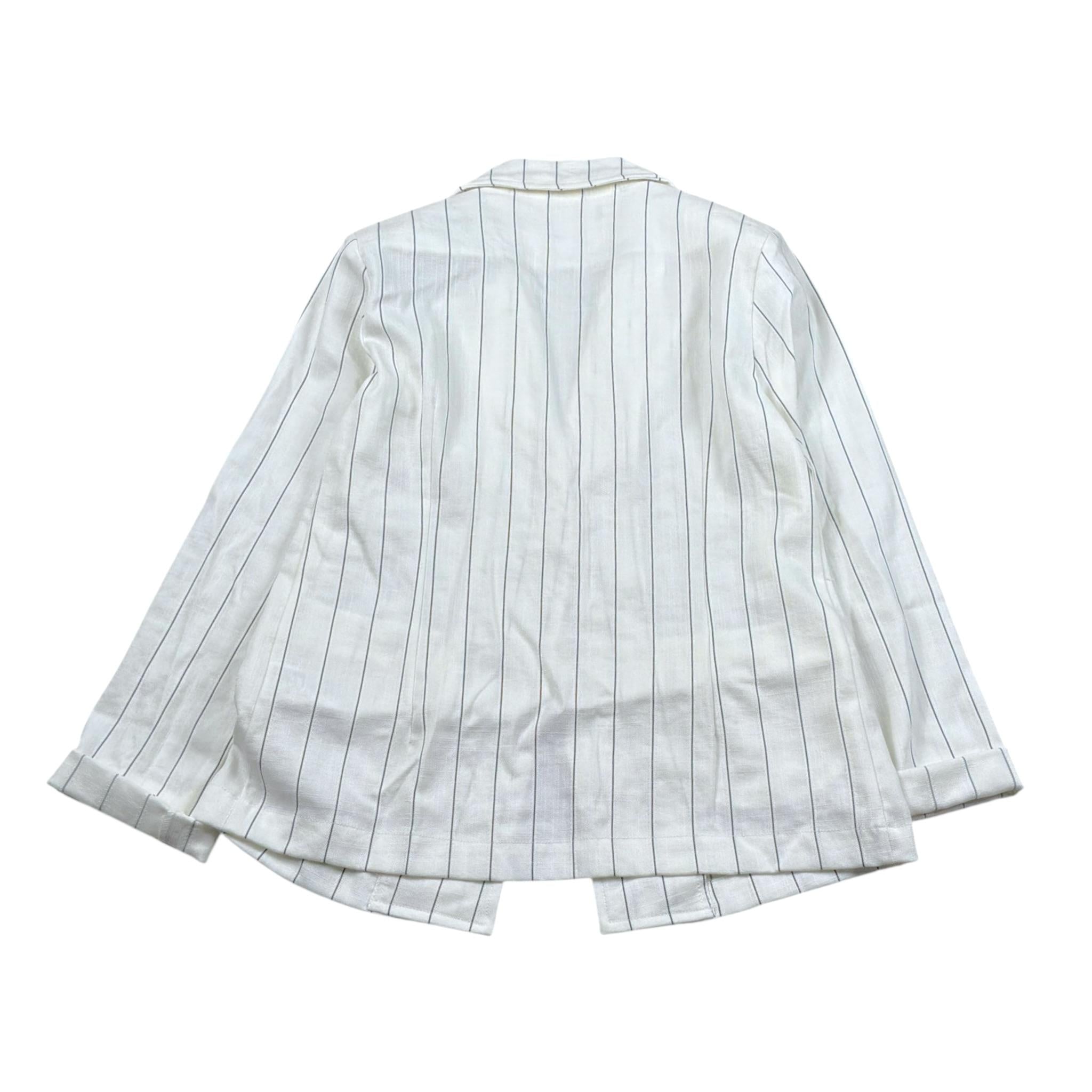 Manila Grace Giacca Tinta Unita con Fantasia A Righe per Bambina MG2053 BIANCO MANILA GRACE 