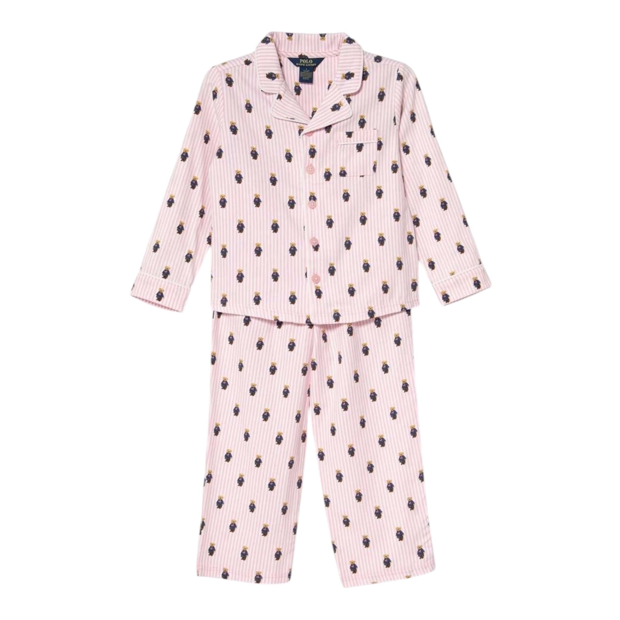 Ralph Lauren Completo 2 Pezzi Pigiama Shirt-Pantalone per Bambina 4P0143 ROSA RALPH LAUREN 