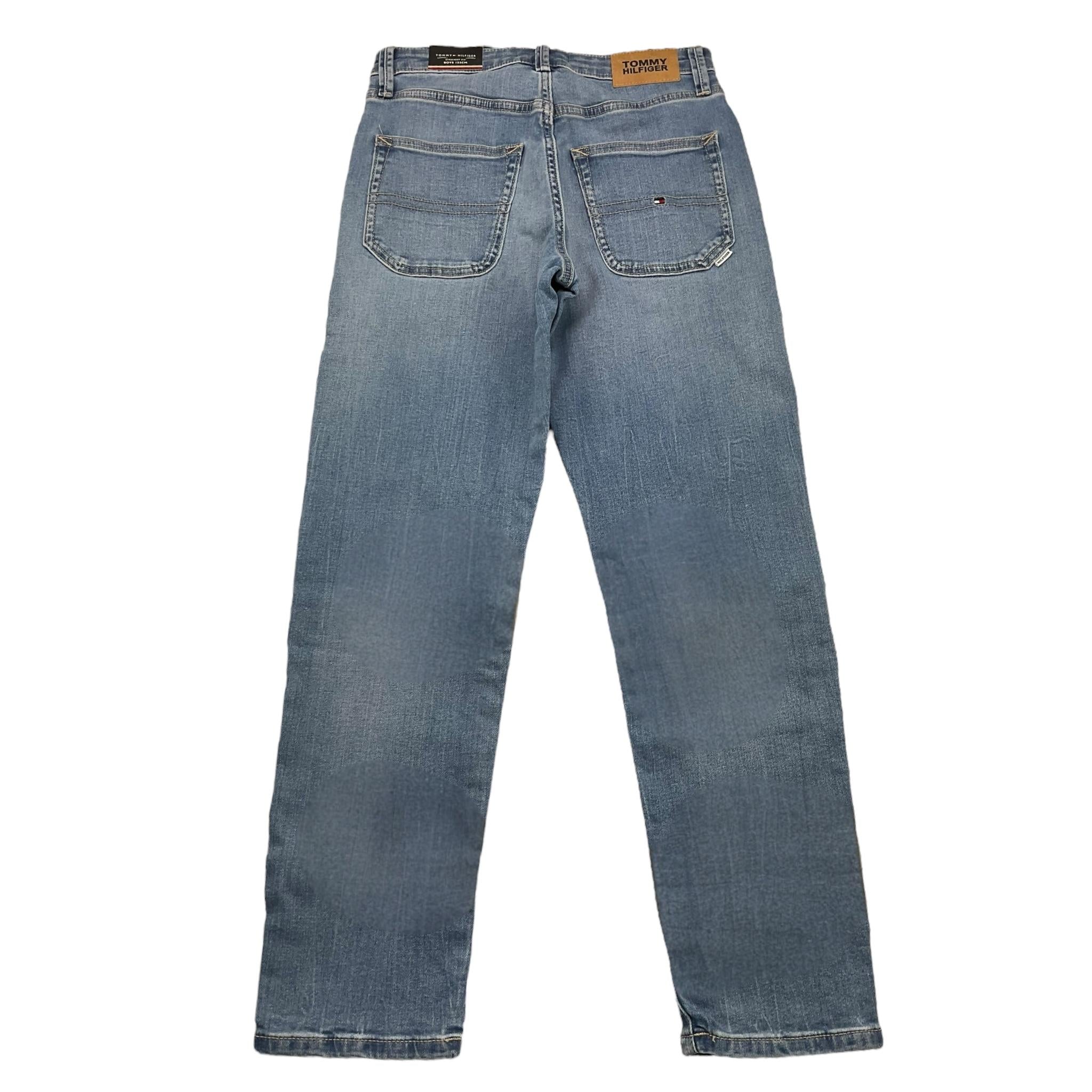 TOMMY HILFIGER jeans tinta unita con girovita regolabile Azzurro per Bambino KB0KB09039 AZZURRO TOMMY HILFIGER 