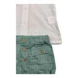 Babidu 2 Piece Set Shirt-Pants White/Green For Newborn