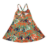 Mefui Orange Patterned Plain Strapless Dress For Girls