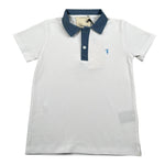 Trussardi Polo Mezza Manica Tinta Unita con Colletto In Contrasto per Bambino TBP26037PO BIANCO TRUSSARDI 