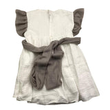 Squid Dress Half Sleeve Solid Color With Contrast Strap White For Boys