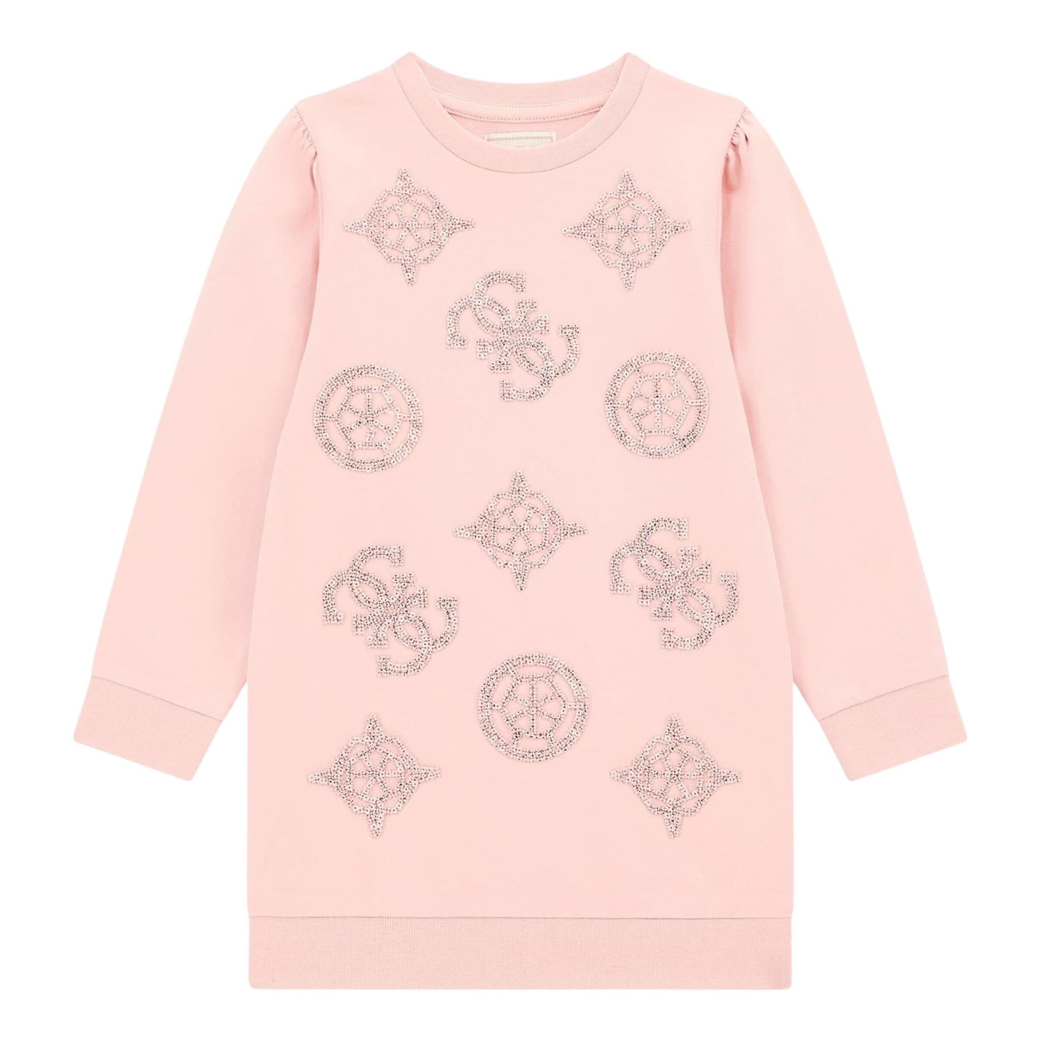 GUESS abito manica lunga tinta unita con brillantini e culotte Rosa per Neonata A4YK08KA6V4 ROSA GUESS 