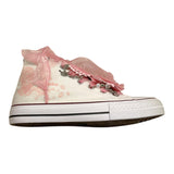 Quickas Two-Tone Sneakers with Laces and White/Pink Applications for Girls