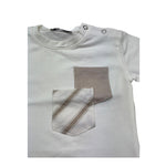 Manuel & Frank Body Mezza Manica Tinta Unita con Taschino per Neonato MF7346I BIANCO/BEIGE MANUEL & FRANK 