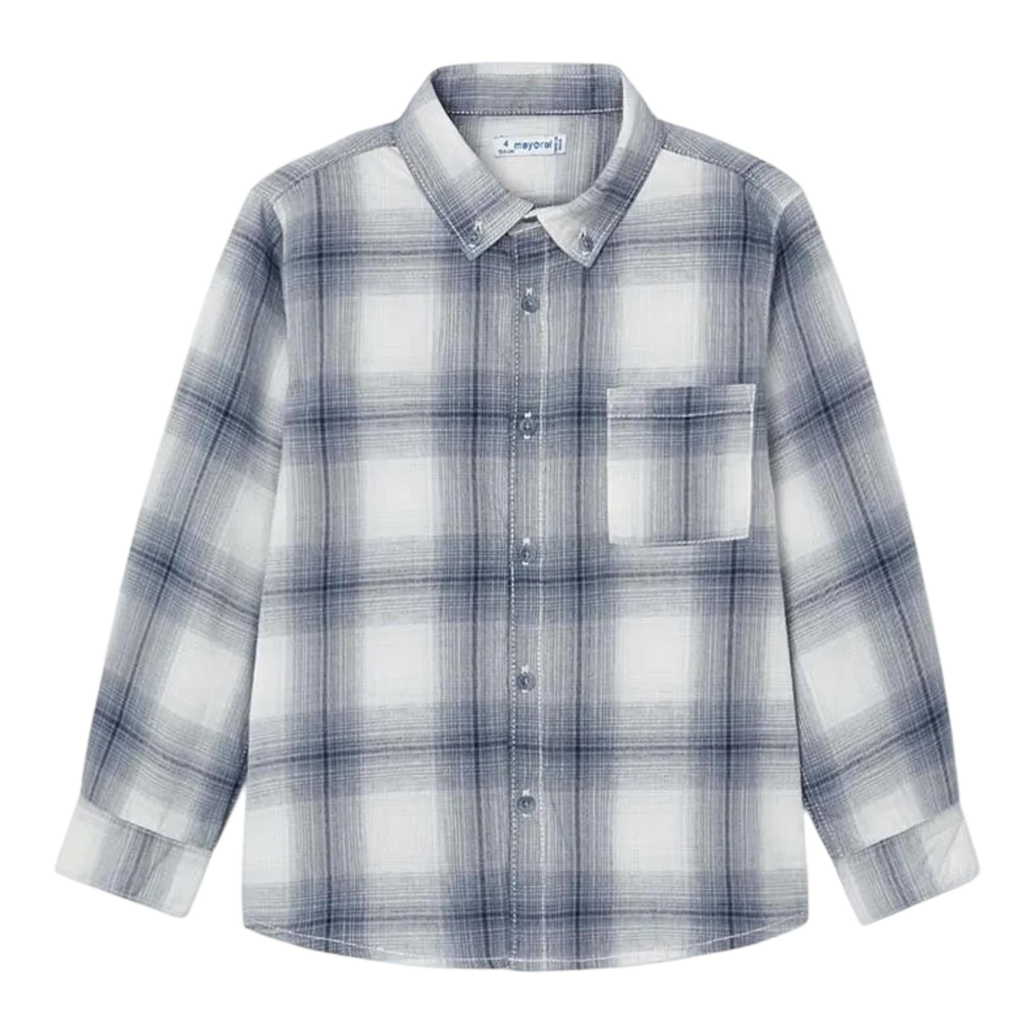 MAYORAL camicia tinta unita con fantasia a quadri Azzurro per Bambino 4114 AZZURRO MAYORAL 