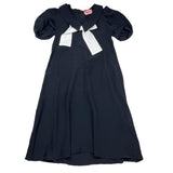 Vivetta Abito Mezza Manica Tinta Unita con Fiocco per Bambina VE255648N NERO VIVETTA 