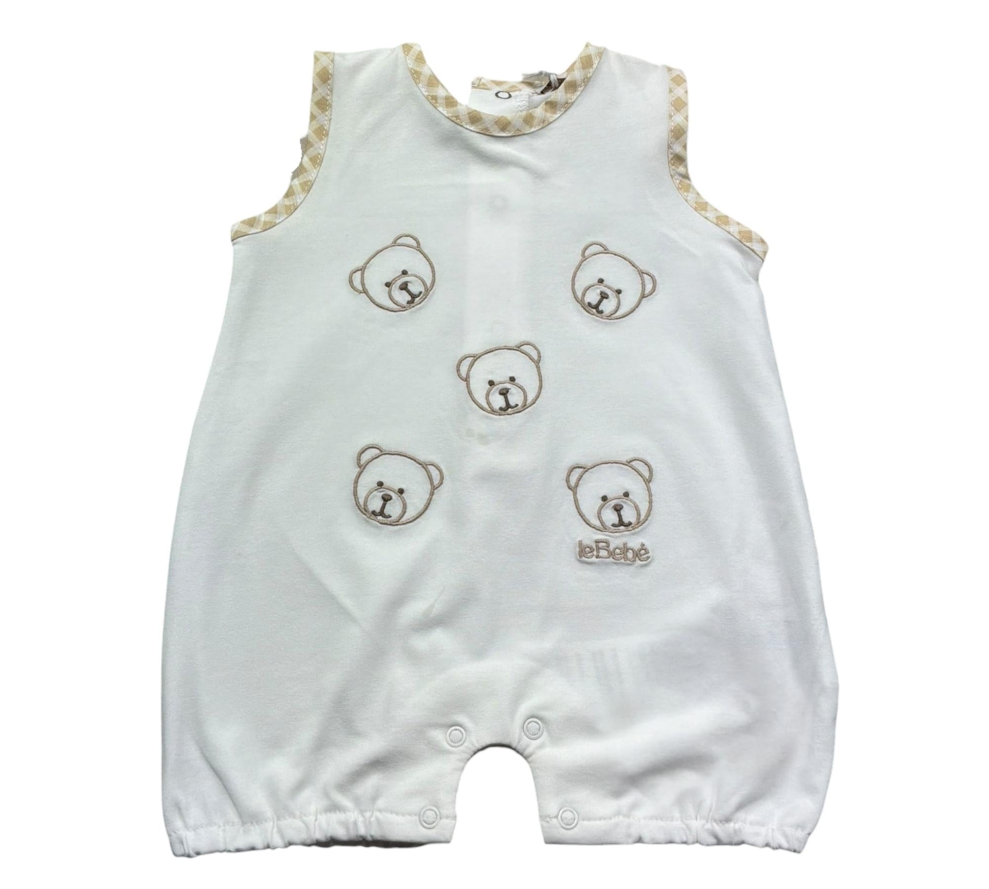 Le Bebe Pagliaccetto Giromanica Tinta Unita per Neonato LBB5283 BIANCO LE BEBE 