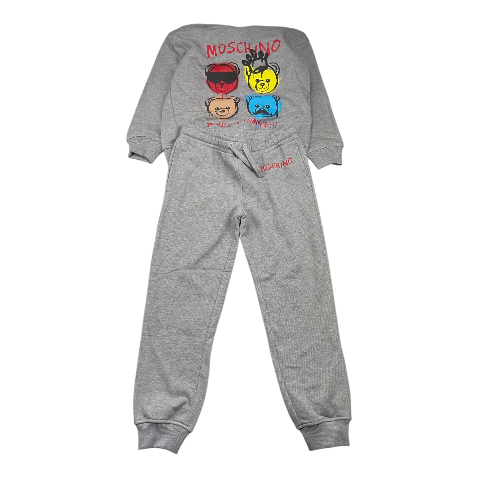 MOSCHINO completo 2pz tinta unita felpa-pantalone Grigio per Bambino HUK04C GRIGIO MOSCHINO 