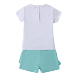 Sarabanda Completo 2 Pezzi T-Shirt-Short  per Neonata 0B253X BIANCO/VERDE ACQUA SARABANDA 