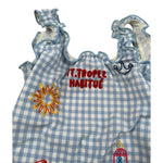 Saint Barth Costume Intero Bicolore con Fantasia A Quadretti per Bambina CLIO0011 AZZURRO SAINT BARTH 