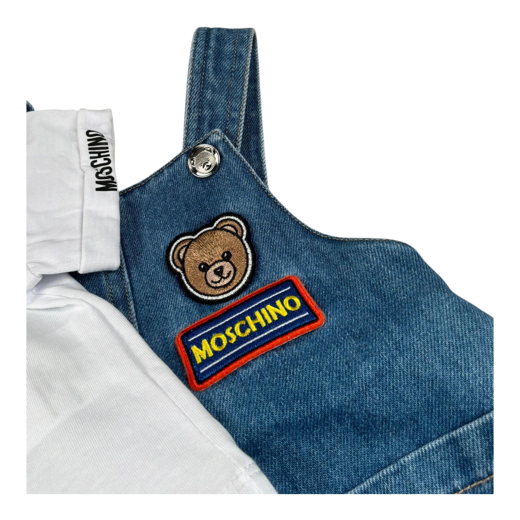 Moschino Completo 2 Pezzi T-Shirt-Salpette per Neonato MUG01R BIANCO MOSCHINO 