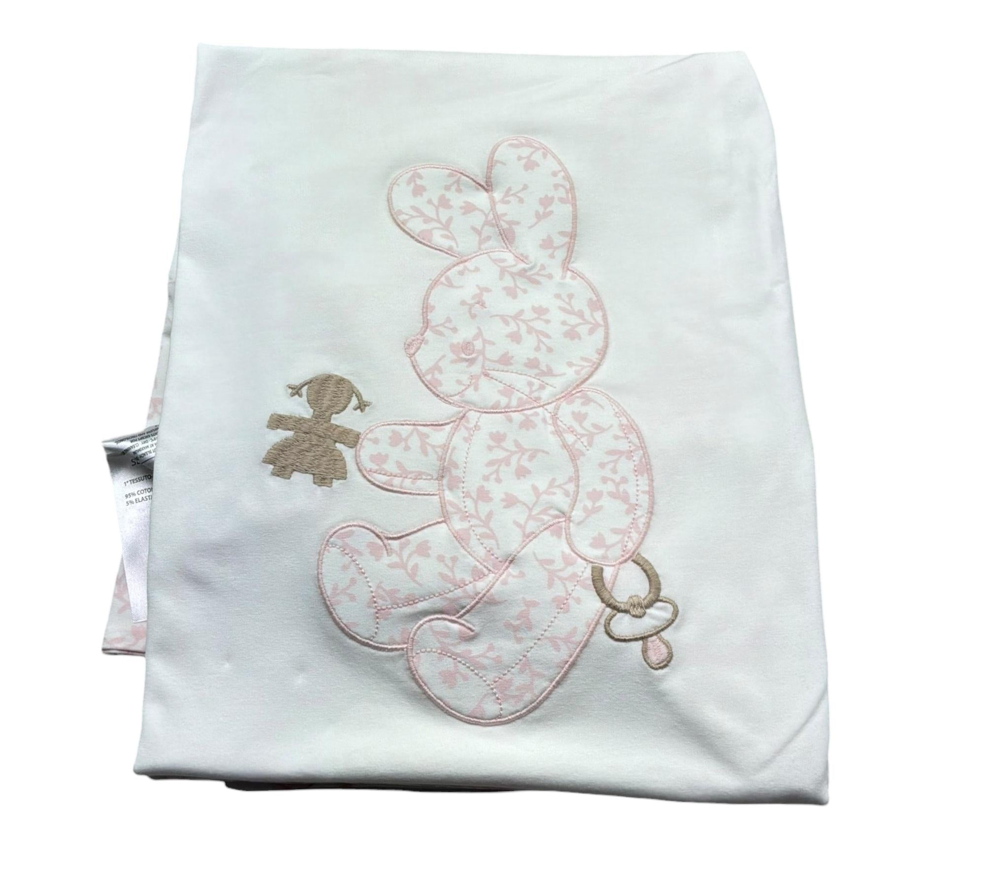 Le Bebe Coperta Tinta Unita con Stampe per Neonata LBG6283 BIANCO LE BEBE 