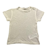 Le Bebe' Solid Color Crew Neck T-Shirt Cream For Newborns