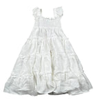 Magil Abito Tinta Unita con Arriccio per Neonata HN20004N BIANCO MAGIL 