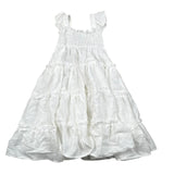 Magil Abito Tinta Unita con Arriccio per Neonata HN20004N BIANCO MAGIL 