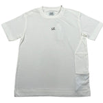 C.P. Company T-Shirt Girocollo Tinta Unita con Logo per Bambino CUM00I BIANCO C.P. COMPANY 