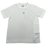 C.P. Company T-Shirt Girocollo Tinta Unita con Logo per Bambino CUM00I BIANCO C.P. COMPANY 