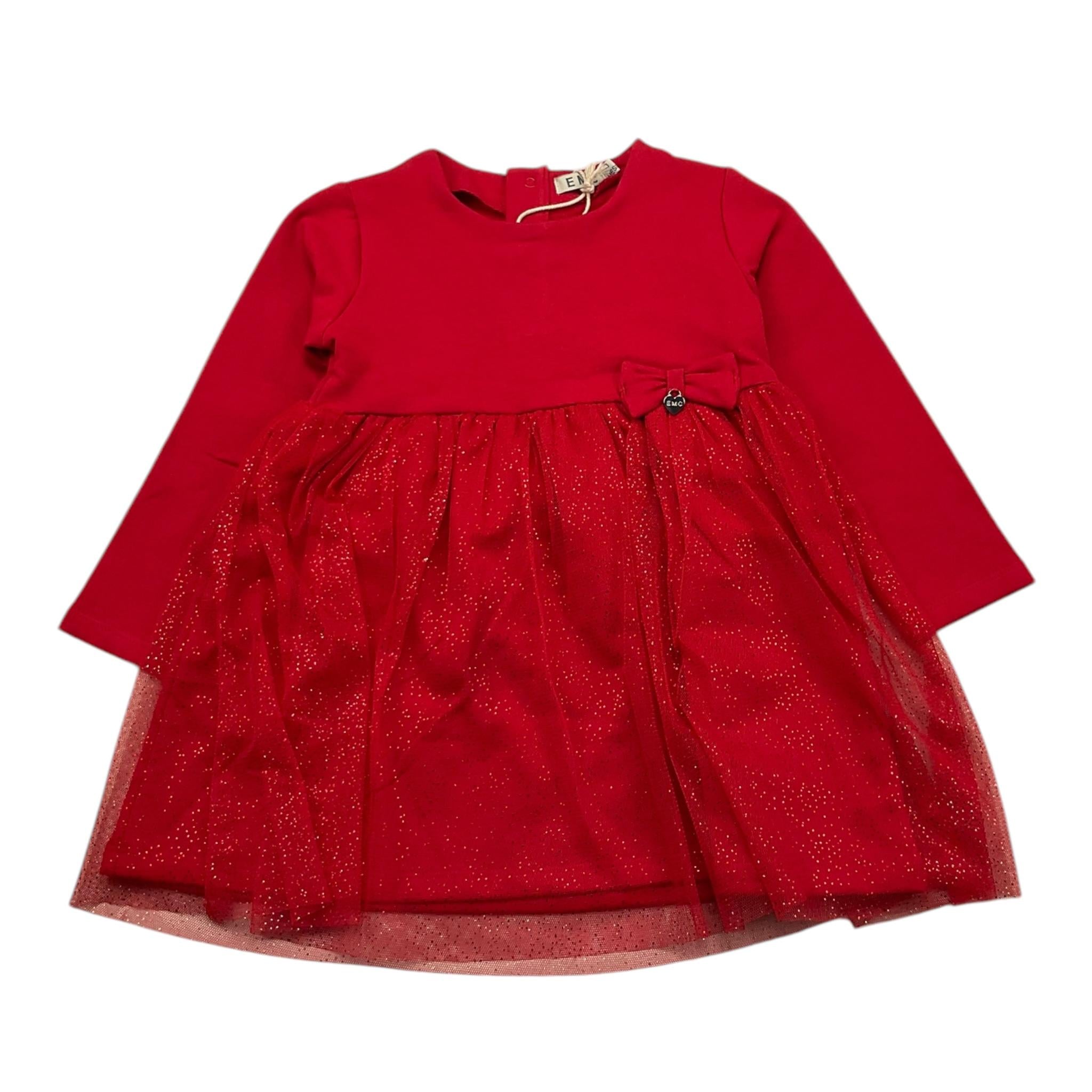 EMC abito manica lunga con tulle Rosso per Neonata AA4796 ROSSO EMC 