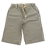 Zhoe &amp; Tobiah Solid Color Bermuda Shorts With Striped Pattern Grey For Boys