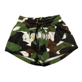 Diadora Green Military Pattern Fleece Shorts For Girls
