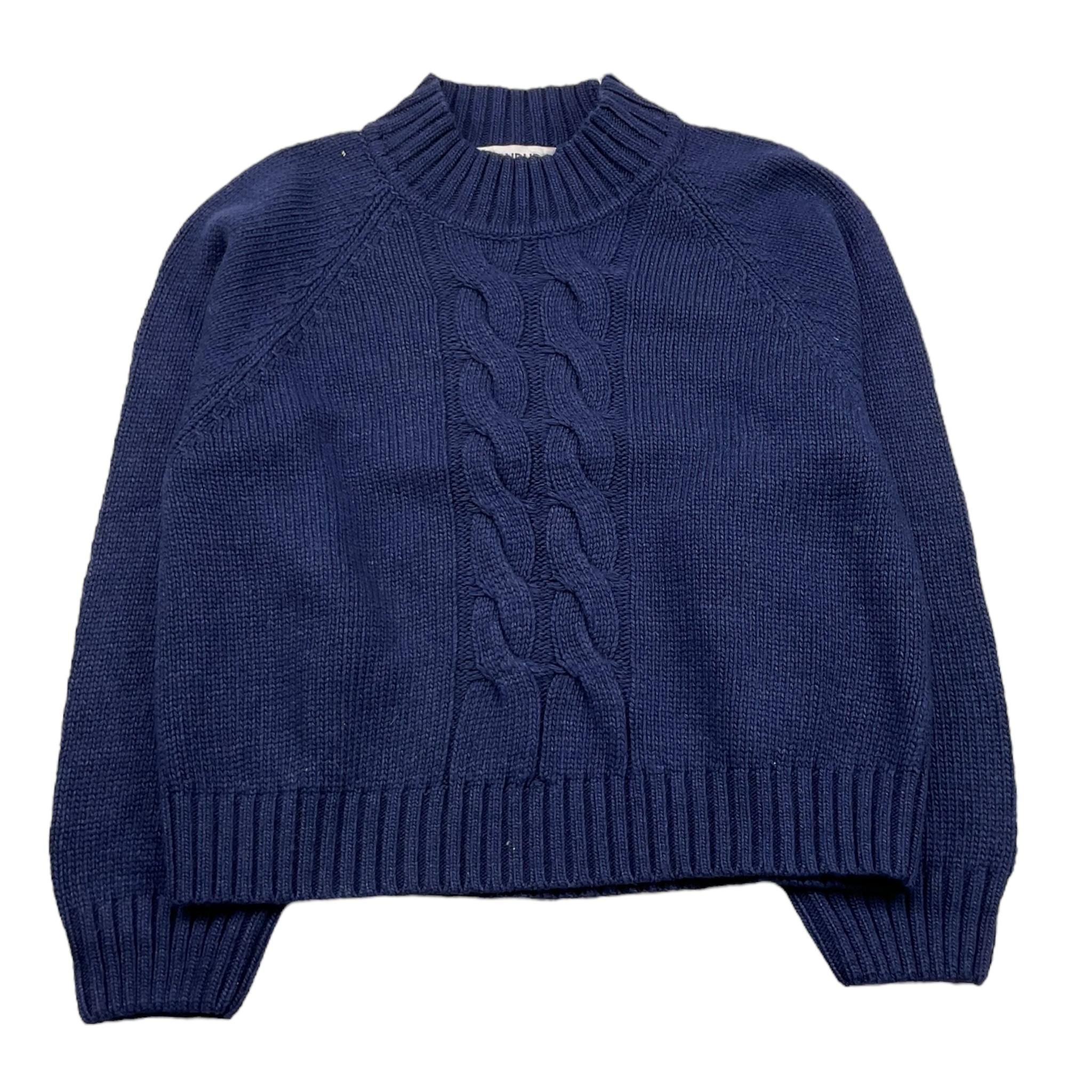 DONDUP maglia girocollo tinta unita con ricami Blu per Bambino DFMA002 BLU DONDUP 