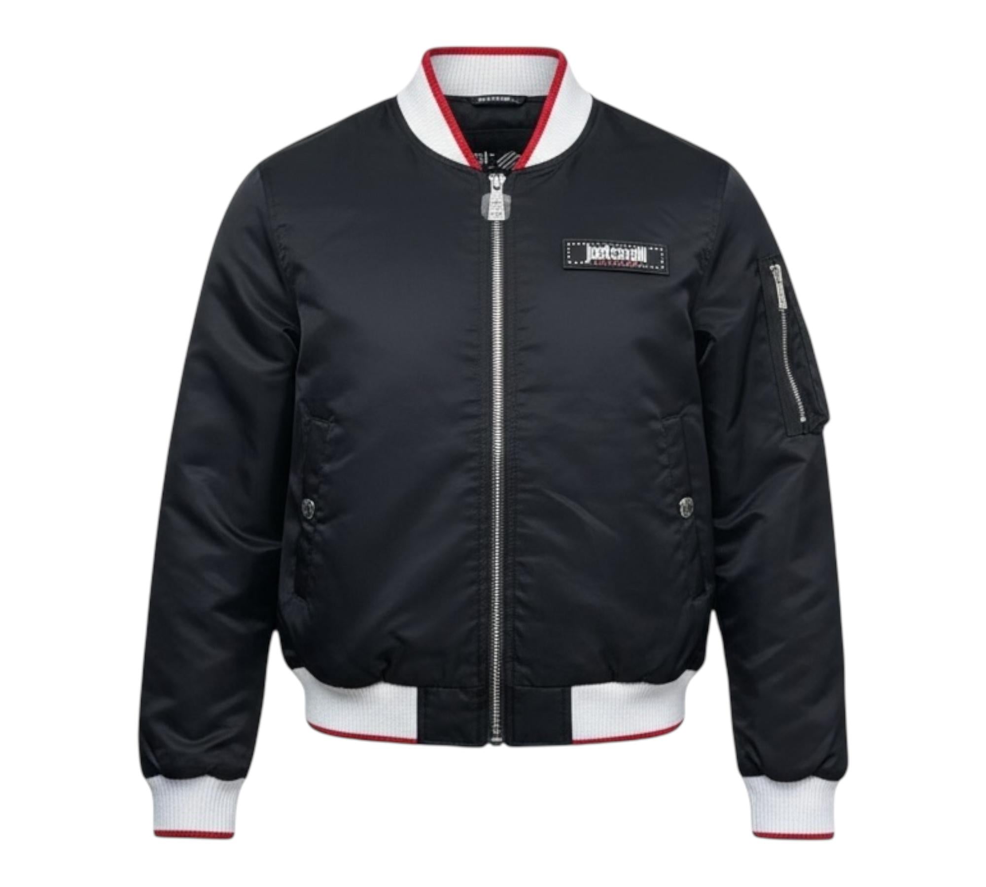 Just Cavalli Giubbino Tinta Unita con Profili In Contrasto per Bambino JBP26047GB NERO JUST CAVALLI 