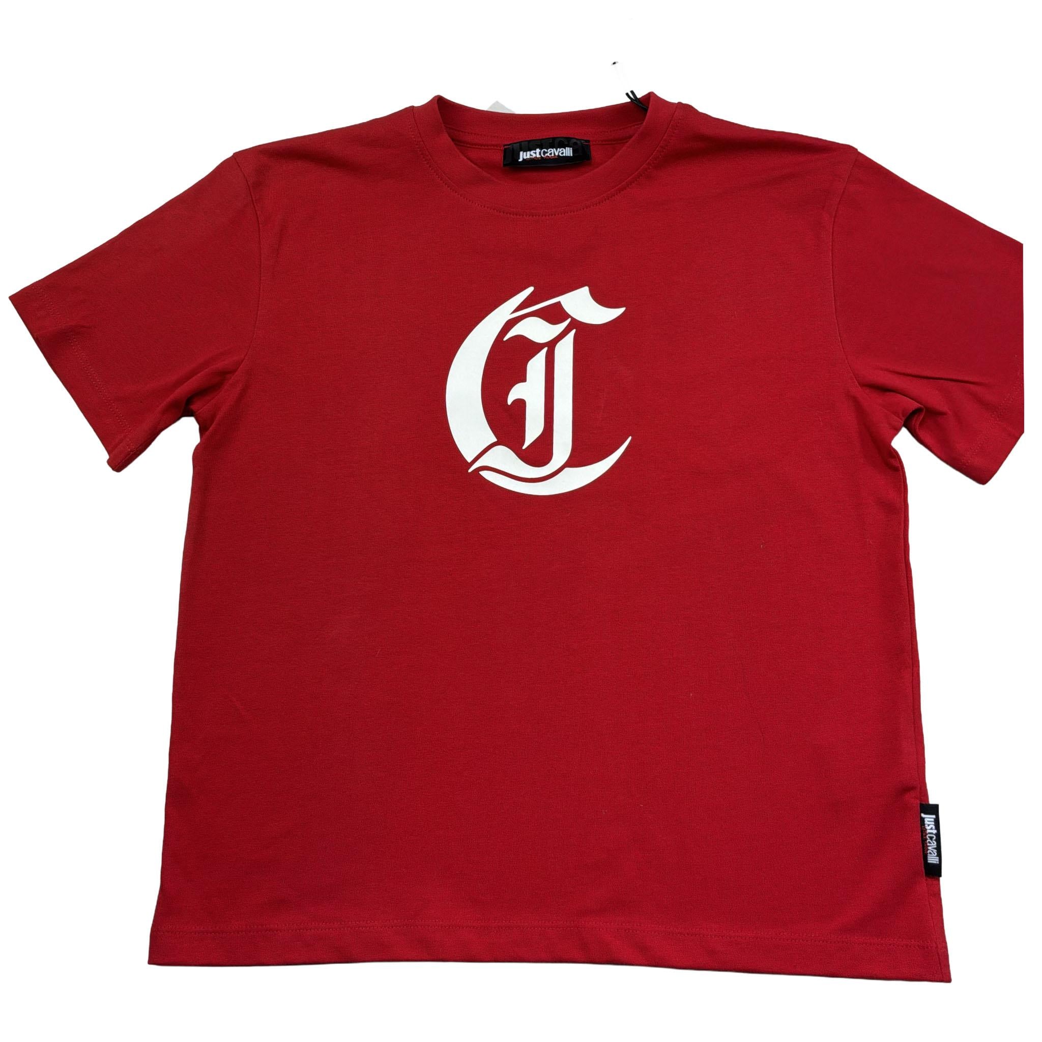 Just Cavalli T-Shirt Girocollo Tinta Unita con Stampa per Bambino JBP26014TS ROSSO JUST CAVALLI 